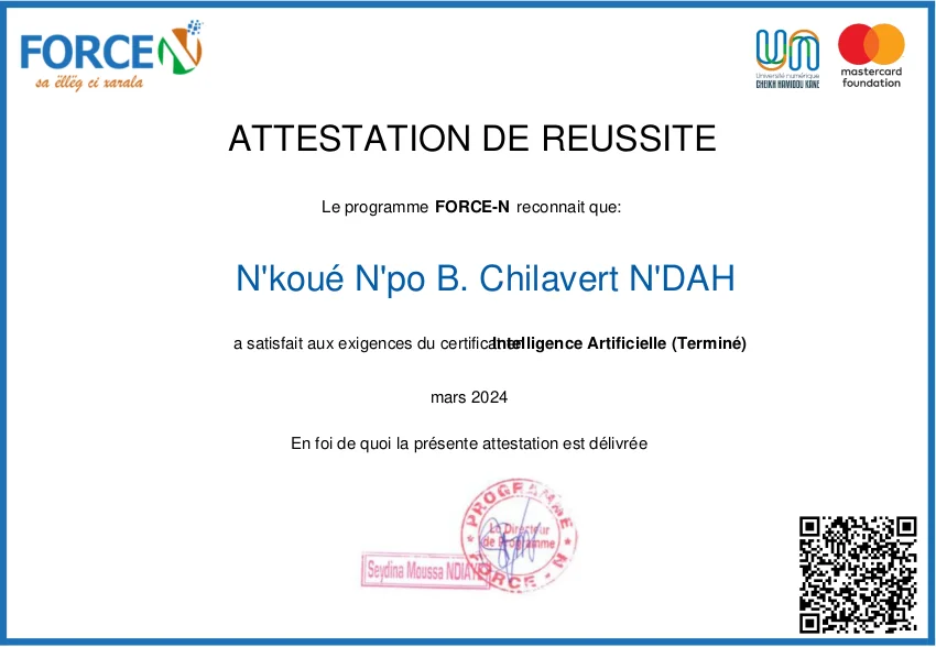 Artificial Intelligence Certificate