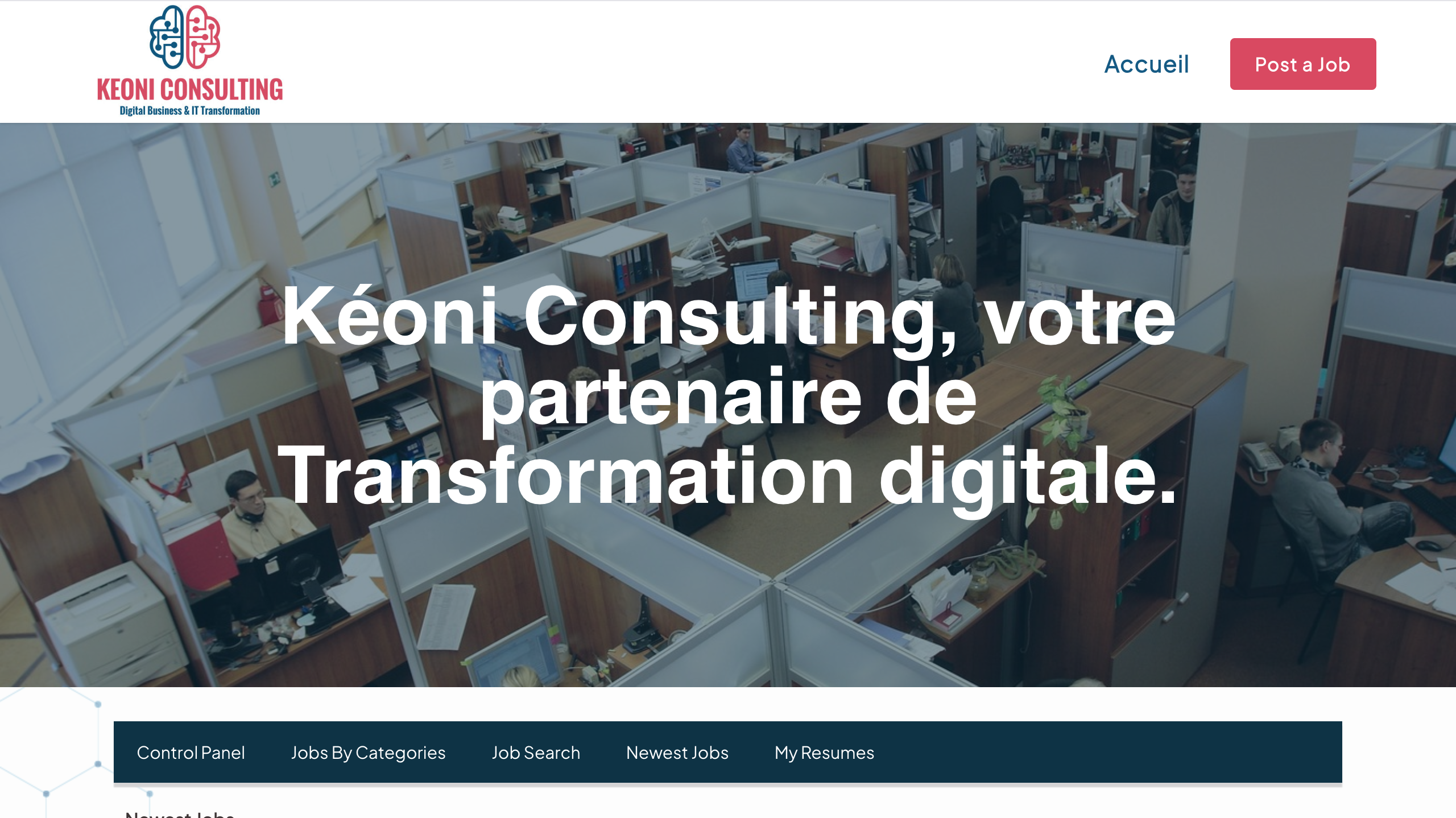 Keoni Consulting website built for Benin Digital