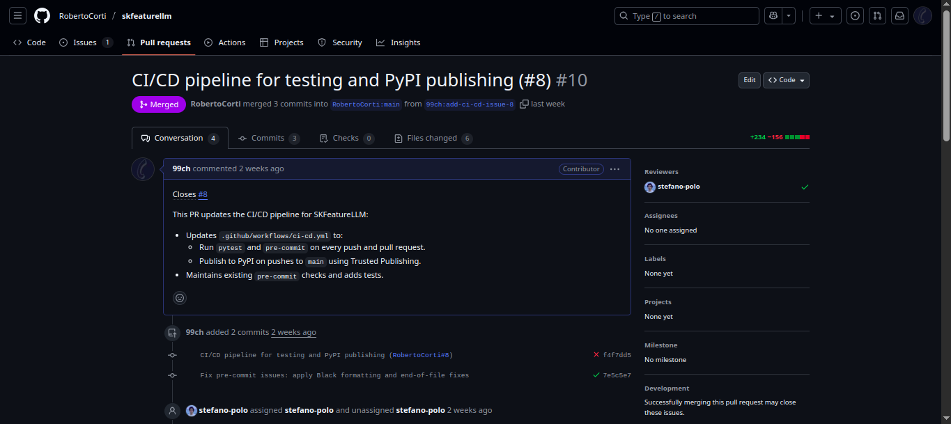 CI/CD pipeline dashboard for automated tests and PyPI publishing